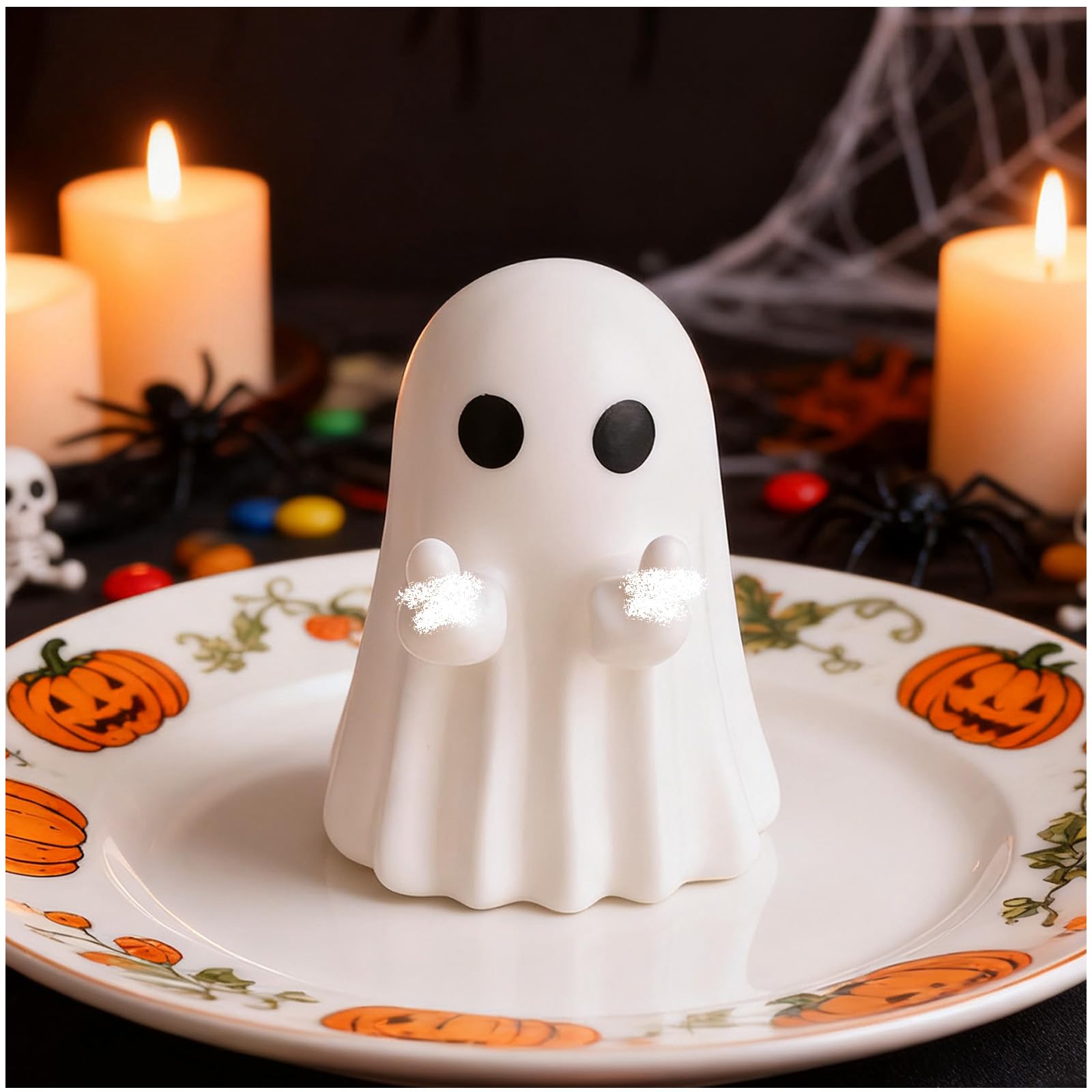 Halloween Ghost Figurine, Cute Finger Ghost Resin Statue