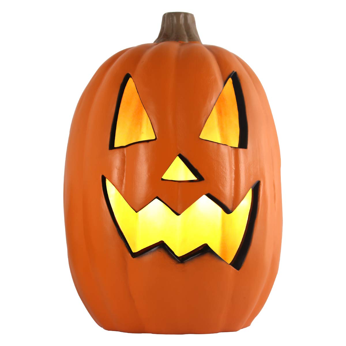 16" Halloween Lighted Pumpkins with ETL Certified Cord and 2 Safety Fuse - Indoor Outdoor JackoLantern Decoration for Halloween Party Home Décor - Round Lightened Pumpkin 16 Inch