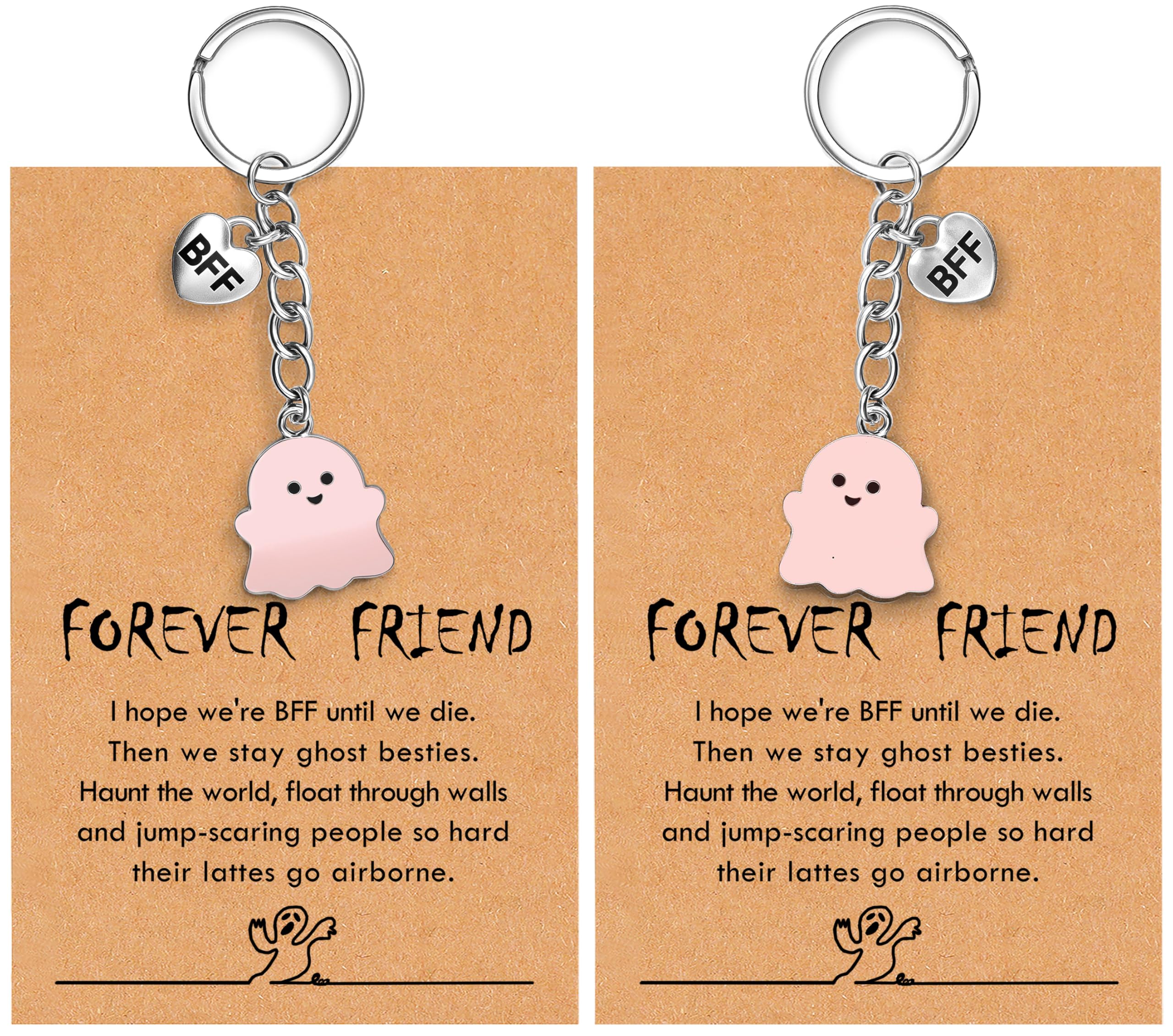 Best Friend Birthday Gifts for Women Funny Cute Ghost Keychain
