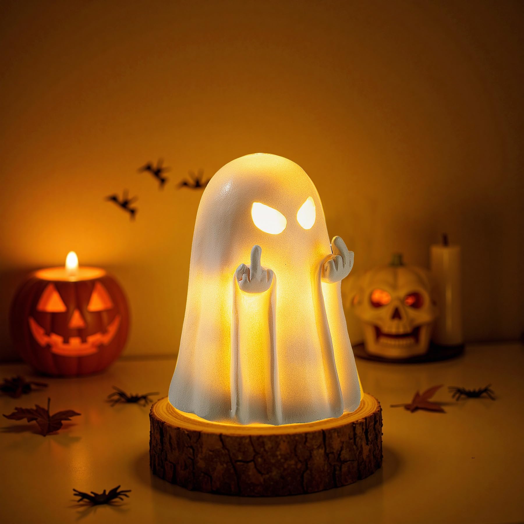 Halloween Ghost Figurine,Cute Spooky Ghost Statue,Halloween Decorations,Resin Statue for Party, Home, Indoor & Porch Decor