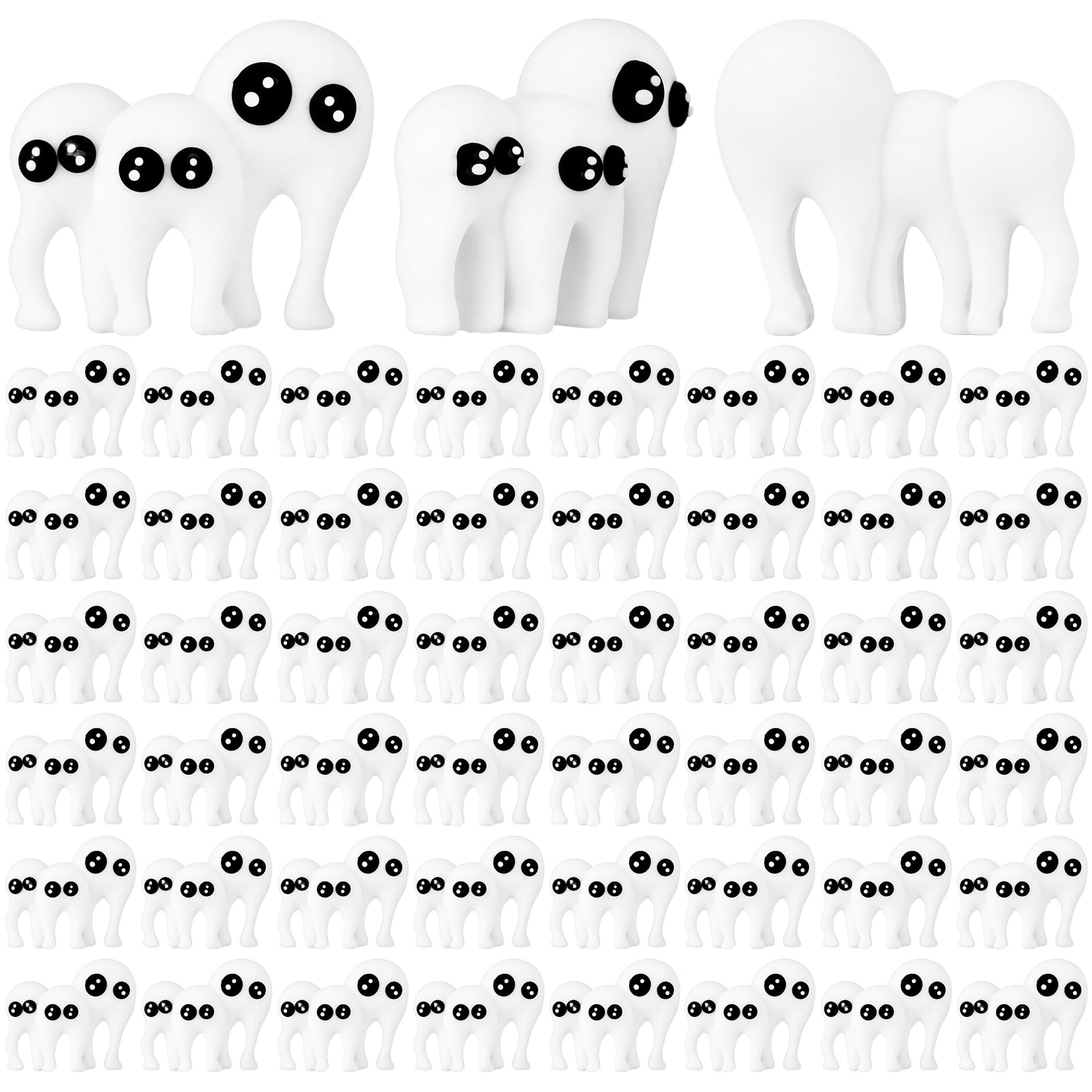 Amyhill 50 Pcs Halloween Mini Ghost Figurines Bulk Halloween Party Favors